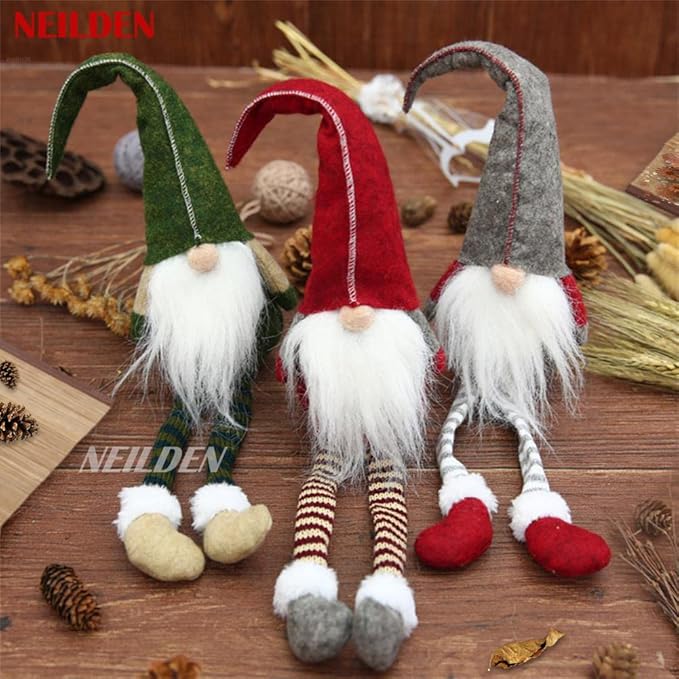 3pcs new Christmas decoration long legs Rudolph doll Christmas children gift hotel mall window decoration