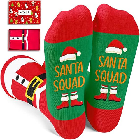 Christmas Gifts Santa Socks - Gifts for 2-18 Years Old Teen Boys Girls and Adult, Xmas Stocking