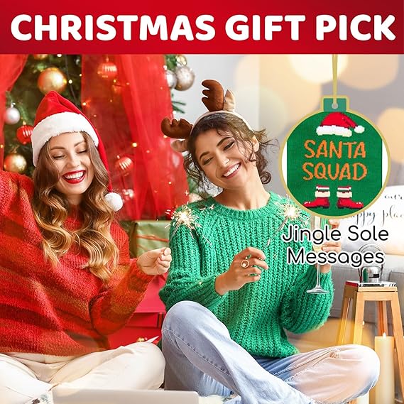 Christmas Gifts Santa Socks - Gifts for 2-18 Years Old Teen Boys Girls and Adult, Xmas Stocking