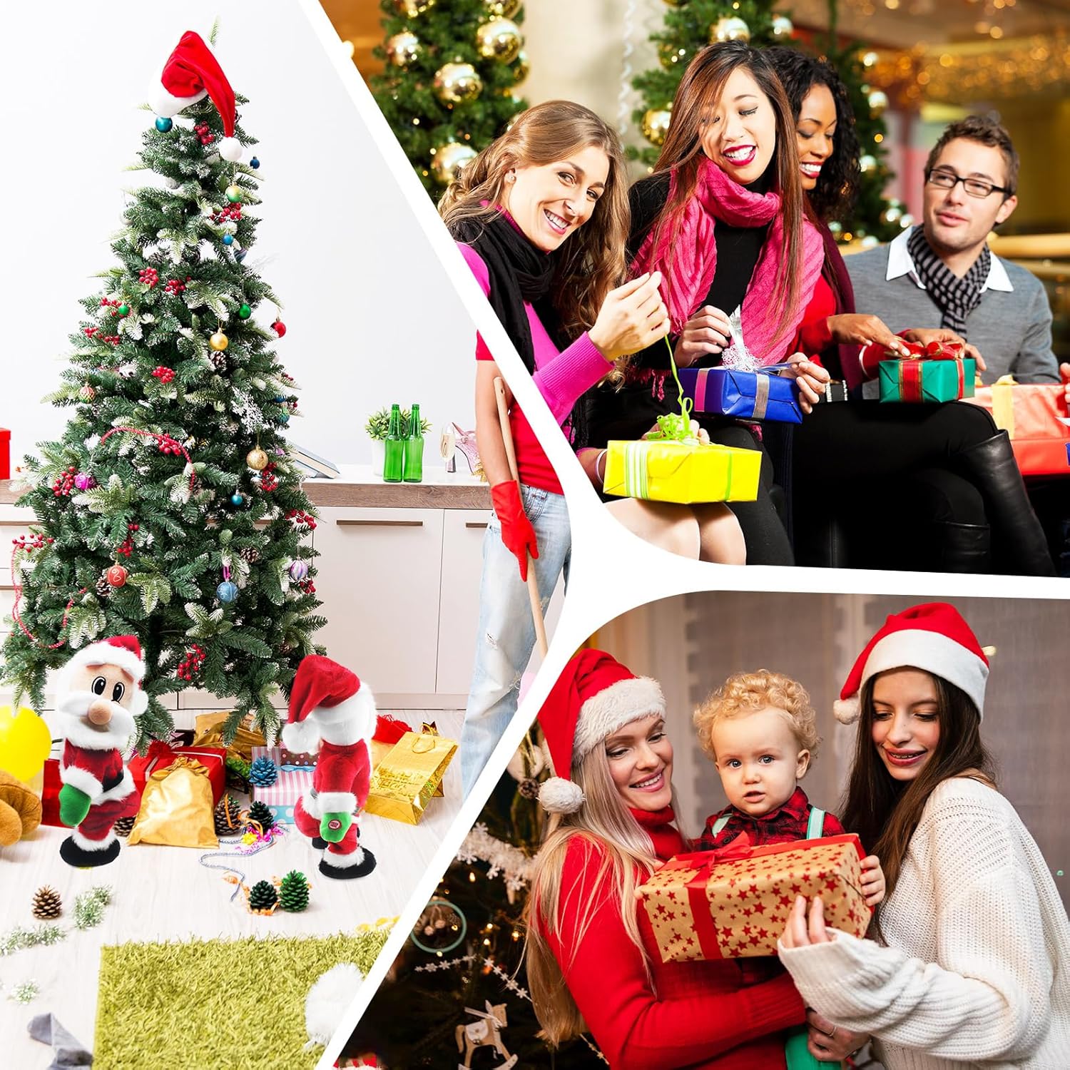 SdeNow Twerking Santa Claus,Booty Shaking Santa Dancing Santa Claus with Music Singing Animated Christmas Santa Toys for Kids- English Song