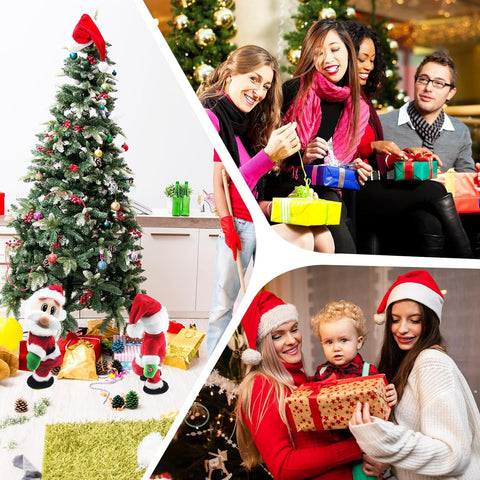 SdeNow Twerking Santa Claus,Booty Shaking Santa Dancing Santa Claus with Music Singing Animated Christmas Santa Toys for Kids- English Song