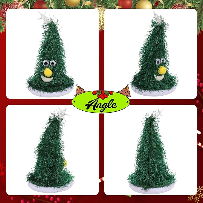 Hopearl Singing Dancing Christmas Tree Twinkling Star with Glowing Bottom Rockin Electric Interactive Animated Toy Plush Buddy Gift for Toddlers, 7''